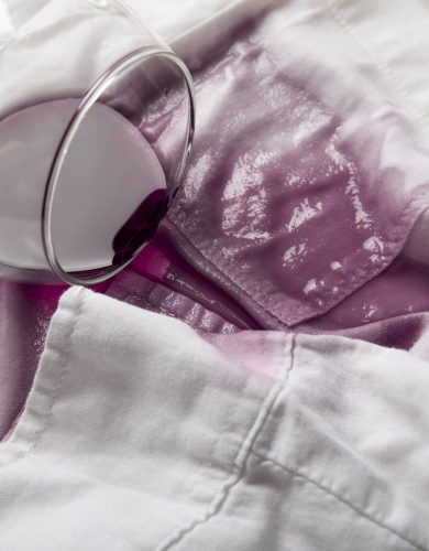 close up wine stain detail